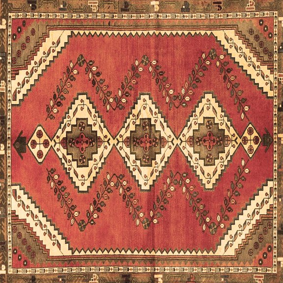 Ahgly Company Indoor Square Persian Brown Traditional Area Rugs, 3' Square
