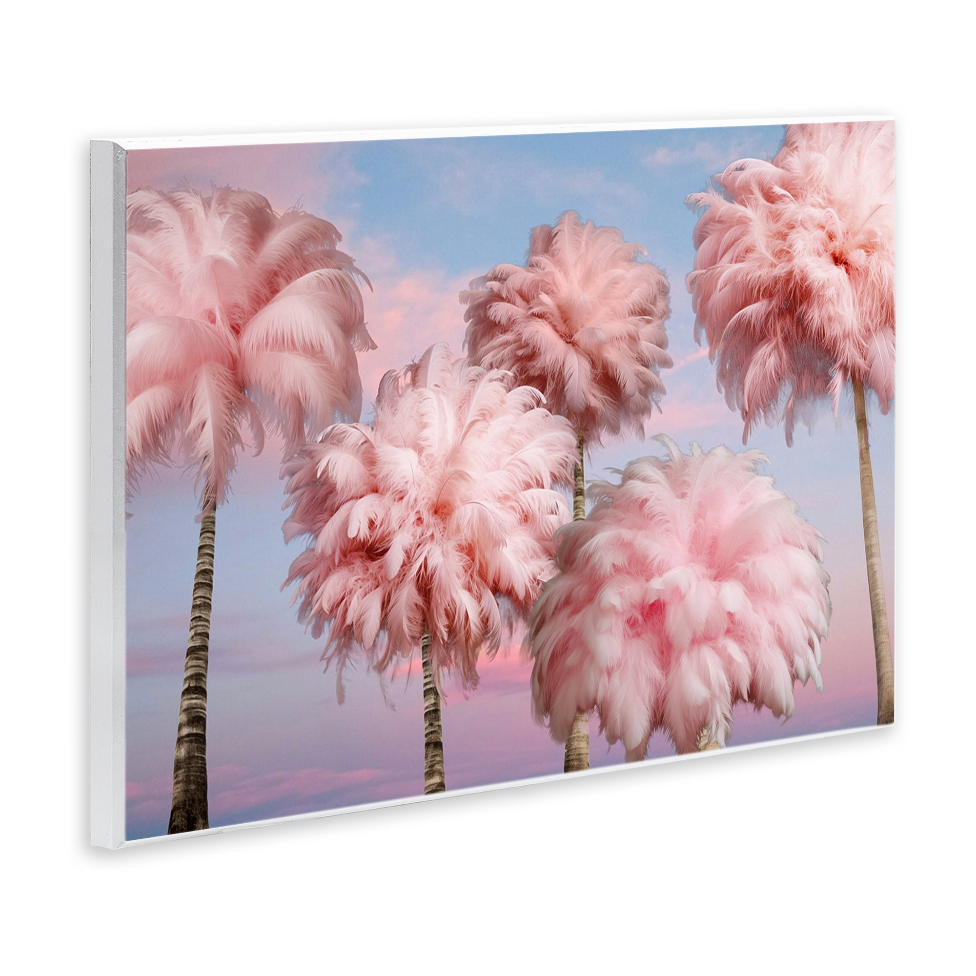 Stupell Industries Fluffy Pink Palm Trees Botanical & Floral Painting Unframed Art Print Wall Art, 19 x 13
