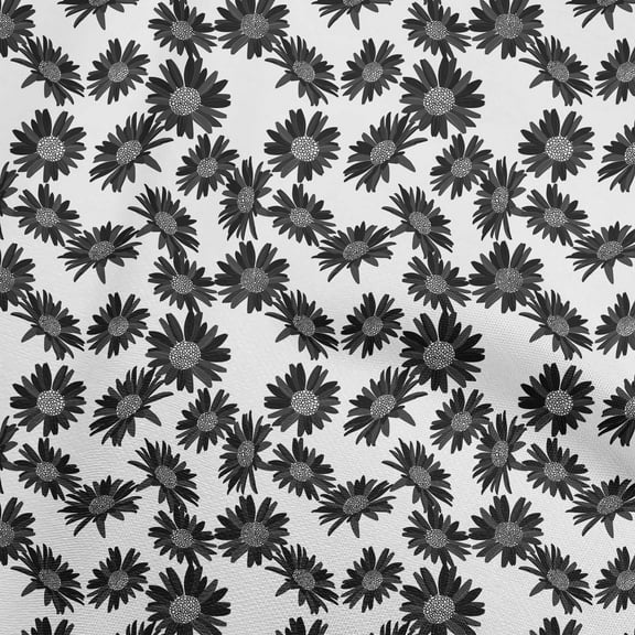 oneOone Polyester Spandex Black Fabric Floral Sewing Fabric By The Yard Printed Diy Clothing Sewing Supplies 56 Inch Wide