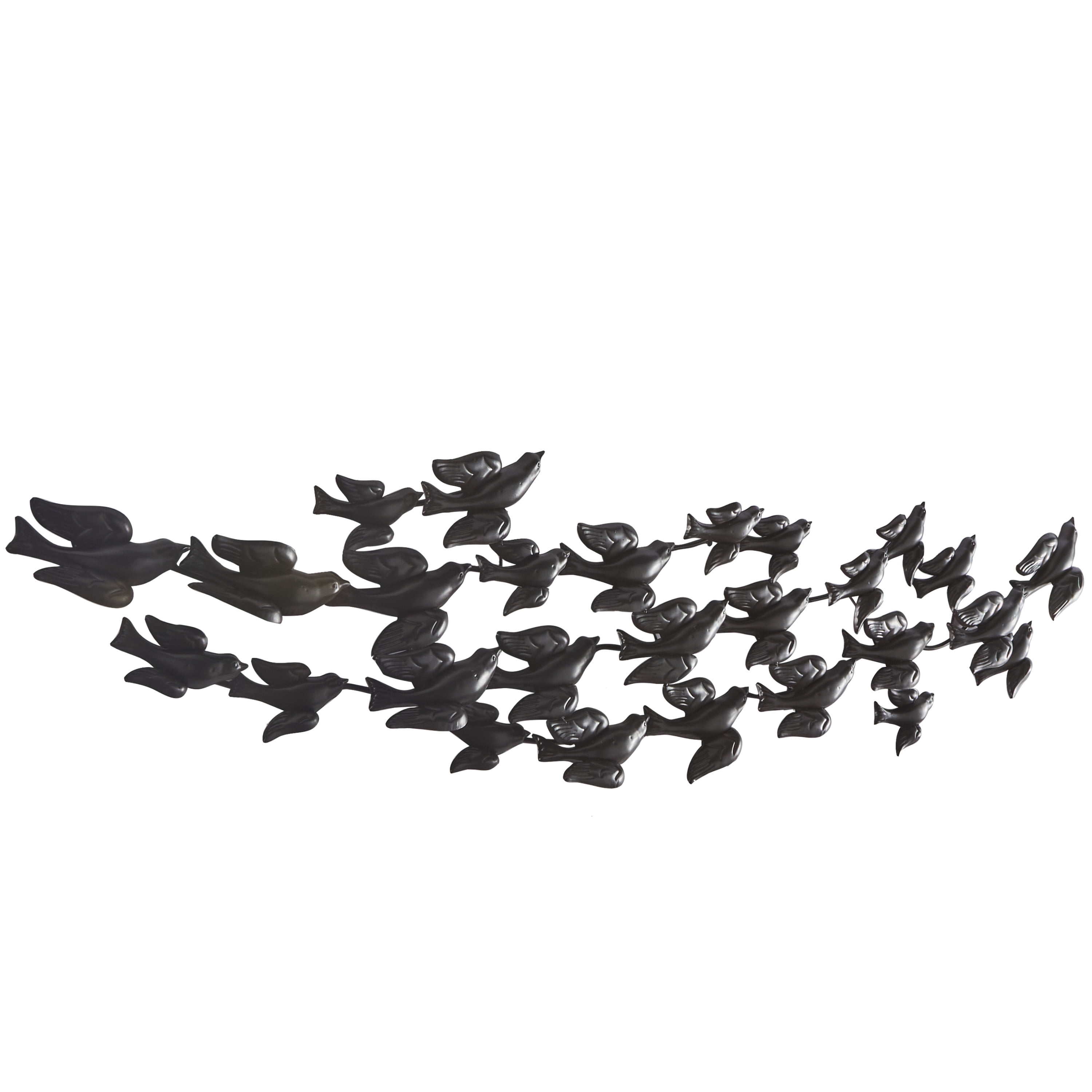 DecMode Black Metal Flying Flock Of Bird Wall Decor