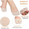 thumbnail image 3 of 6 Pairs Toe Topper Socks No Show Liner Socks Women Finger Half Socks Non Slip Invisible Separated Socks, 3 of 6