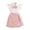 Pink, variant on Girls Two-Piece Sequin Sets with Ruffled Sleeve Button-Up Shirt Sequin Shorts Bow Casual Party Outfits Pink 11-12 Years