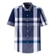 thumbnail image 1 of Camisas Vaqueras Para Hombre Manga Corta Camisa de manga corta con solapa y hebilla de bolsillo a cuadros para hombre (Navy, XXL), 1 of 2