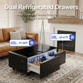 thumbnail image 3 of LIVTAB Smart Coffee Table, 23" D x 41.5" W x 18.1" H, Living Room Table with Built in Fridge and Speakers, Smart Table with 15W Wireless Charging, USB Chargers and 110V Outlets, Black, 3 of 8