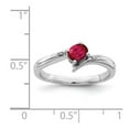 thumbnail image 2 of 925 Sterling Silver Polished Ruby and Diamond Ring Size 8 - .010 dwt .36 cwt - Ring for Women, 2 of 2