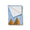 thumbnail image 2 of Egyptian Print Soft Flannel Fleece Throw Blanket, Cartoon Illustration of Camel Riders in Desert with Pyramids, Cozy Plush for Indoor and Outdoor Use, 70" x 90", Pale Sky Blue Brown, by Ambesonne, 2 of 5