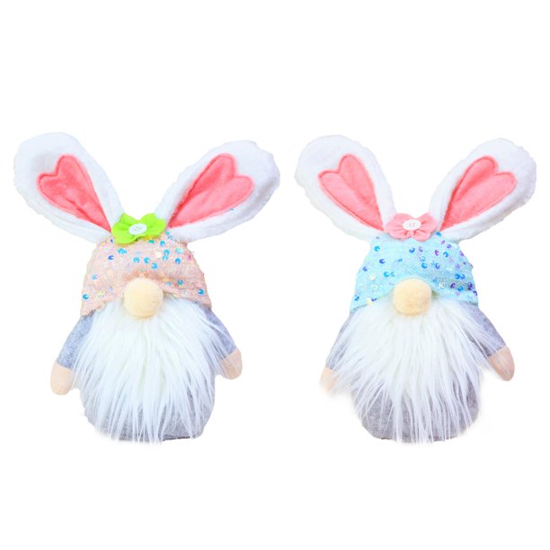 Felpa De Gnomo De Pascua Para Muñeca Con Sombrero De Lentejuelas Orejas De Conejito Tomte Sueco Enano Juguete D