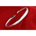thumbnail image 6 of S999 Silver Open End Sterling Silver Bangle Bracelet for Women's, Birthday Gift for Mom Wife, 6 of 7