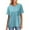 Sky Blue, variant on Fanxing Slimming Blouses for Women Hide Belly White Patchwork Summer Tops Comfort Breathable Crewneck Tees Shirts S-2XL