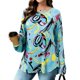 thumbnail image 3 of TaTaai Stretchy Lightweight Printed Women's Loose Fit Long Sleeve Round Neck Top Sophisticated for Commute Work Daily Casual Gift, 3 of 7