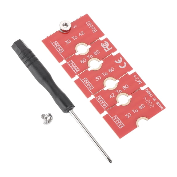 M2  M.2 NGFF/NVME Length Extend Adapter 2230, 2242, 2260, 2280 Multipurpose SSD for PC Computer Case (Red)