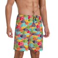 thumbnail image 2 of Logiee Colorful Fish 2 Print Men's Pajama Shorts with Drawstring & Pockets,Sleep Shorts for Men,Sleepwear Bottoms,Elastic Waistband Loungewear-3X-Large, 2 of 6