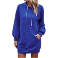thumbnail image 2 of Fankiway Robes à Manches Longues en Liquidation, Chandails à Capuchon pour Femmes avec Poches, Couleur Unie, Robe Décontractée à Manches Longues pour le Printemps, Grande Taille en Liquidation, 2 of 6