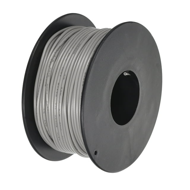 Uxcell 24AWG Stranded Wire Hookup 30M/100ft Grey, Electrical Wire UL1007 Spool