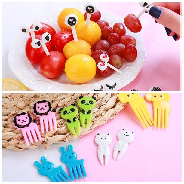 Batería de Cocina 120 piezas de dibujos animados Bento Box Decor Tenedor no tóxico ecológico para accesorios para el hogar Likrtyny Libre de BPA
