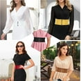 thumbnail image 6 of Women's Snap-Button Corset Belt Wide Elastic Belts for Dress Stretchy Waistband, 6 of 7