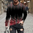 thumbnail image 1 of Blusas y camisas de manga larga con cuello redondo para hombre, blusa informal de manga larga con cuello redondo y estampado., 1 of 5
