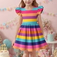 thumbnail image 4 of ATOGUTA Size 3T-14 Kids Pageant Dresses for Girls Ruffle Sleeve Summer Beach Holiday A-Line Cute Midi Casual Sundress Hot Pink, 4 of 5