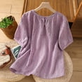 thumbnail image 5 of Zekutng Womens Tops Solid Casual Round Neck Short Sleeves Shirts,Sizes M-2XL, 5 of 9