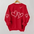 thumbnail image 5 of Posijego Women's Heart Graphic Sweatshirts Valentines Day Clothes Long Sleeve Crewneck Loose Basic Spring Tops, 5 of 7