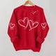 thumbnail image 5 of Uootdi Crew Neck Love Heart Printed Graphic Sweatshirt for Women Valentine's Day Tunic Tops Casual Holiday Long Sleeve Graphic Tee Tops Gift, 5 of 7