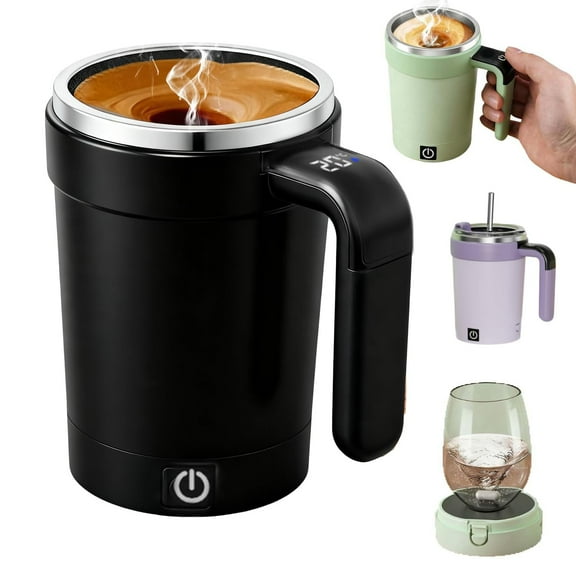 Automatic Magnetic Stirring Coffee Mug, 2026 Upgraded Magnetic Coffee Stirrer with Lid Handle, Rechargeable Smart Mixing Cup for Coffee, Chocolate, Milk, Tea