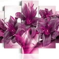 thumbnail image 5 of Chinese Style Five-Panel Oil Painting Sofa Background Wall Hanging Painting D,5 Canvas Hangings (Unframed),Modern Flower Theme Wall Art Abstract Orchid Canvas Wall Decor Flower Abstract Painting, 5 of 6