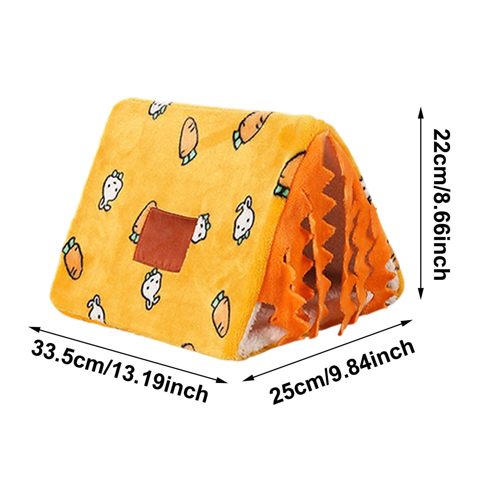 BVCL Pig Tunnel Bed With Curtain Flannel Hidden Washable Rabbit Hiding Place Bedroom Hamster Hedgehog Living Room
