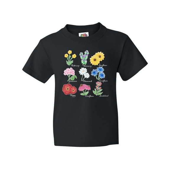 Inktastic Wild Flower Chart Youth T-Shirt