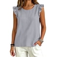 thumbnail image 5 of Cotton Linen Tank Tops Lightweight Linen Tank Tops Cropped Tank Tops Gauze Tank Tops Linen Tank Tops for Women Exercise Tank Tunic Tank Tops for Women Tunic Tank Top Gray 2XL, 5 of 7
