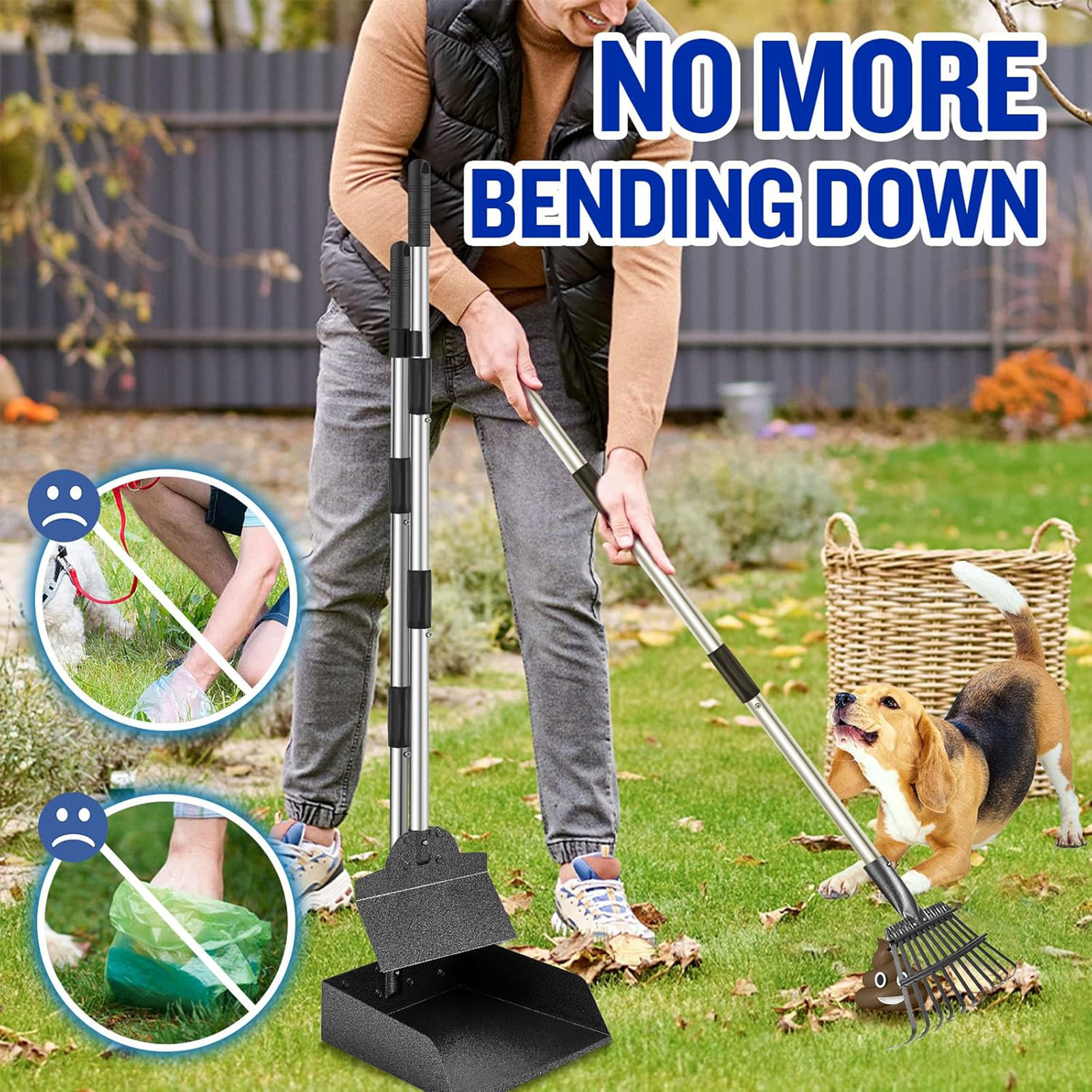 Zalalova 3-Pack Pooper Scooper, 37.8" Handle photo 5