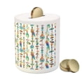 thumbnail image 3 of Feather Piggy Bank, Watercolor Style with Sea Shells Nautical Boho Style Chains Pendant Pattern, Ceramic Coin Bank Money Box for Cash Saving, 3.6" X 3.2", Multicolor, by Ambesonne, 3 of 4