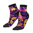 thumbnail image 2 of Bingfone Purple Flower Design Patterned Men'S Women'S Casual Cotton Socks, 2 of 9