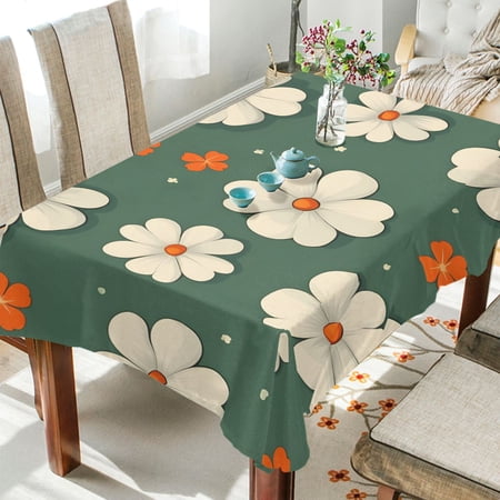 BZSMCE Square Tablecloth White Red Flower Pattern Pattern Tableclothes