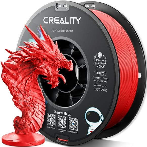 Filamento para impresora 3D Creality CR PETG 1,75 mm 1 kg rojo
