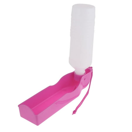- Unique Bargains Pet Dog Feeder Foldable Plastic Feeding Bowl Travel Cycling Water Bottle Pink