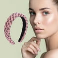 thumbnail image 2 of Unique Bargains 1 Pc Exquisite Wool Braided Headbands Pink, 2 of 6