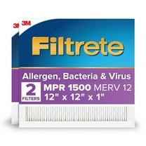 Filtrete 12x12x1 HVAC Furnace Air Filter, MPR 1500 MERV 12, Advanced Allergen Reduction, 2 Pack