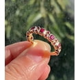 thumbnail image 3 of Baguette Ruby Band Ring Gold Plated Alternative Band July Birthstone Jewelry Half Eternity party wear Personalized Gifts, 3 of 5