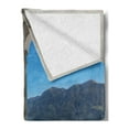 thumbnail image 2 of Italian Soft Flannel Fleece Throw Blanket, Lake Maggiore View from the Terrace Balcony of House with Pool Art, Cozy Plush for Indoor and Outdoor Use, 70" x 90", Turquoise Grey and White, by Ambesonne, 2 of 5