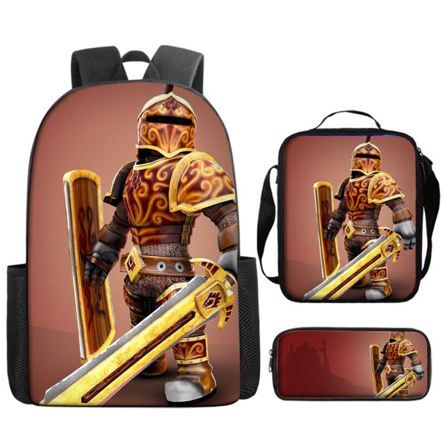 ROBLOX-mochila informal Simple para niños, juego de tres piezas con cremallera en los hombros, regalo de cumpleaños, novedad de 2023