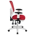 thumbnail image 6 of Emma + Oliver Mid-Back Red Mesh/White Frame Multifunction Ergonomic Office Chair with Arms, 6 of 12