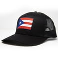 thumbnail image 5 of Puerto Rico Flag Hat for Men and Women – Snapback Trucker Baseball Cap by International Tie (All Black), 5 of 5