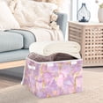thumbnail image 3 of Yayeee Collapsible Cube Storage Bin with Lid Fabric Closet Decorative Basket with Handles, Pastel Pink Marble Pattern, 3 of 7