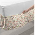 thumbnail image 2 of Nature Bed Skirt, Autumn Leaves Hand Drawn Colorful Lines Harvest Season Spring Image, Elastic Bedskirt Dust Ruffle Wrap Around for Bedding Decor, 4 Sizes, Lime Green Burgundy, by Ambesonne, 2 of 2