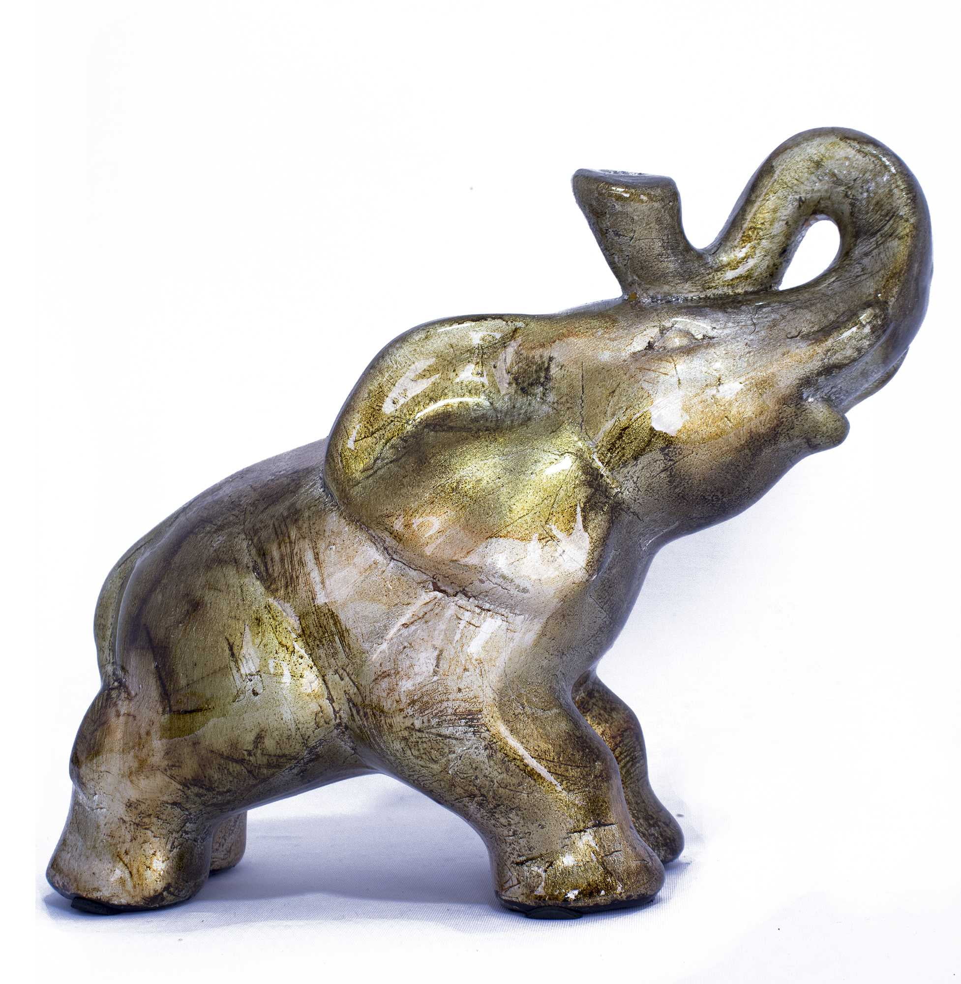 10" Decorative Ceramic Elephant Gold