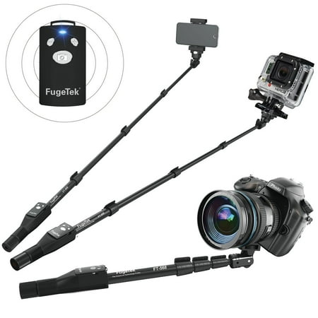 Fugetek Selfie Stick, High End Pocket Size, With Removable Bluetooth Remote, for iPhone 6s/6s plus/SE/6/5/4, Android Galaxy Nexus 6p, LG G5, Aluminum