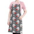 thumbnail image 5 of Cute Hedgehog with Red Bag Pattern Apron-Garden Aprons for Women with Pockets-Cotton Linen Waterproof Kitchen Cooking Gardening Aprons Adjustable for Kitchen,Cooking,BBQ and Salon 33x27 Inch, 5 of 7