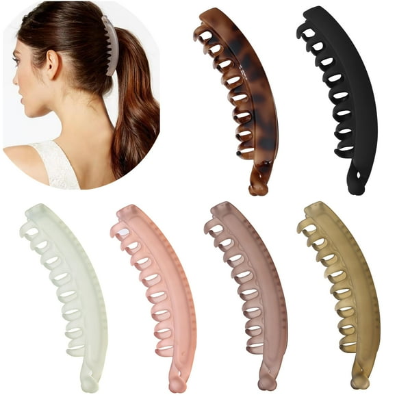 6 Pieces Banana Hair Clips,5 Inch Large Banana Clip for Thin Fine Thick hair,Non Slip Banana Claw Clips for Women