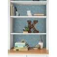 thumbnail image 6 of NuWallpaper Navy Poplin Texture Raised Ink Vinyl Peel And Stick Wallpaper, 216-in by 20.5-in, 30.75 sq. ft., 6 of 13
